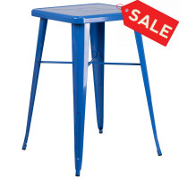 Flash Furniture CH-31330-BL-GG Square Bar Height Table in Blue